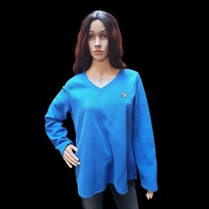 Fila Blue V-Neck Sweatshirt